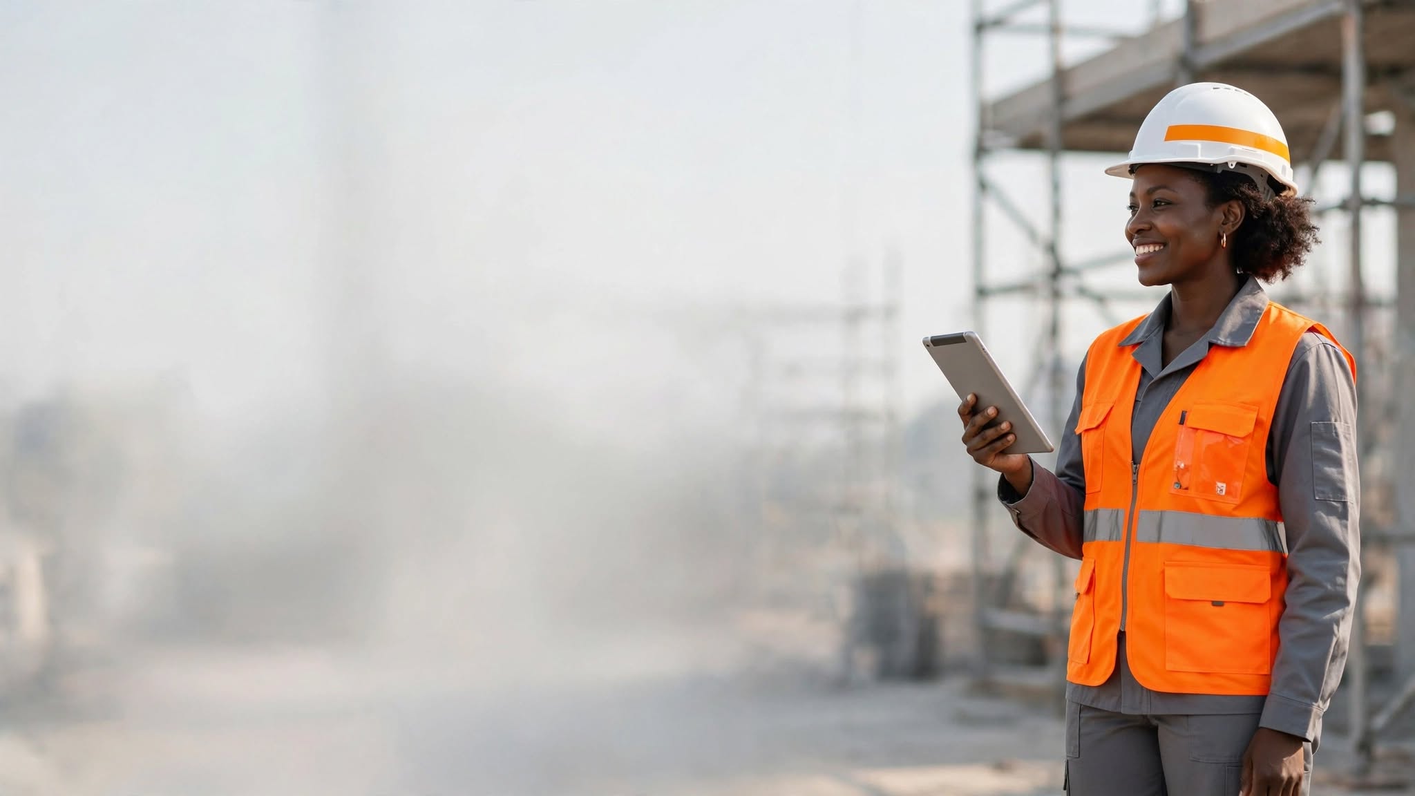 Construction professional at a development site